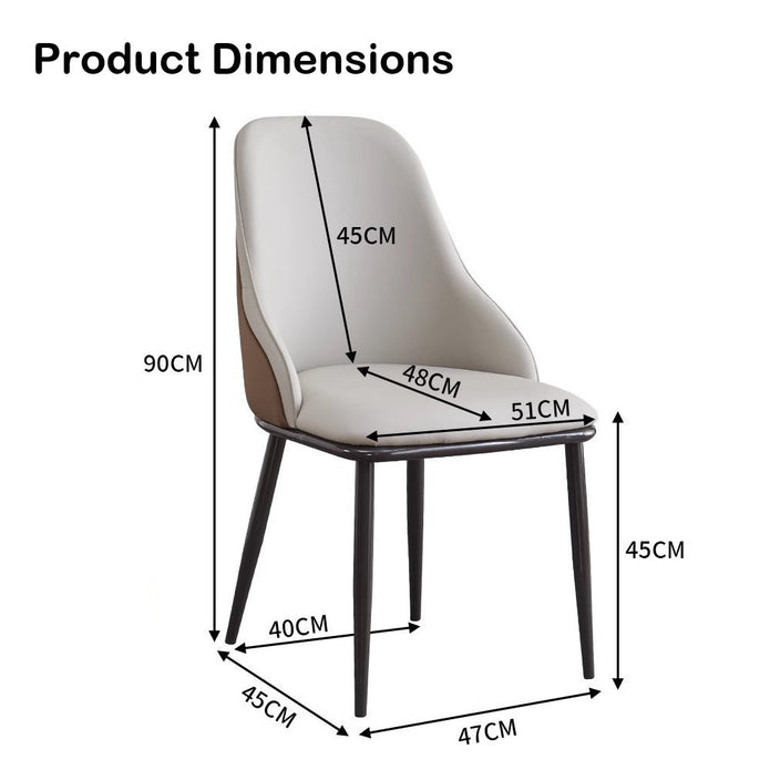 VELLUTO Dining Chair Modern upholstered Leather Kitchen Chairs with armrests Bathtub Chair Leisure Lounge Chair Living Room Bedroom Home Set of 2(Orange)