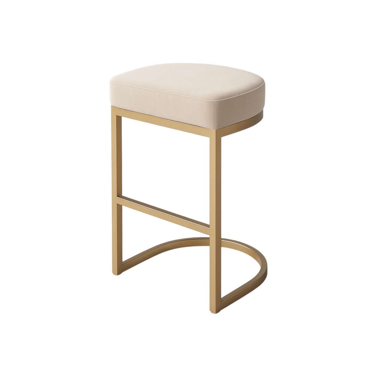 Interior Ave - Royale Light Taupe Velvet Kitchen Bar Stool