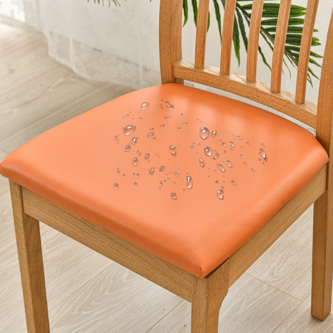 PU Waterproof Leather Square Pad Sets Of Stretch Chairs