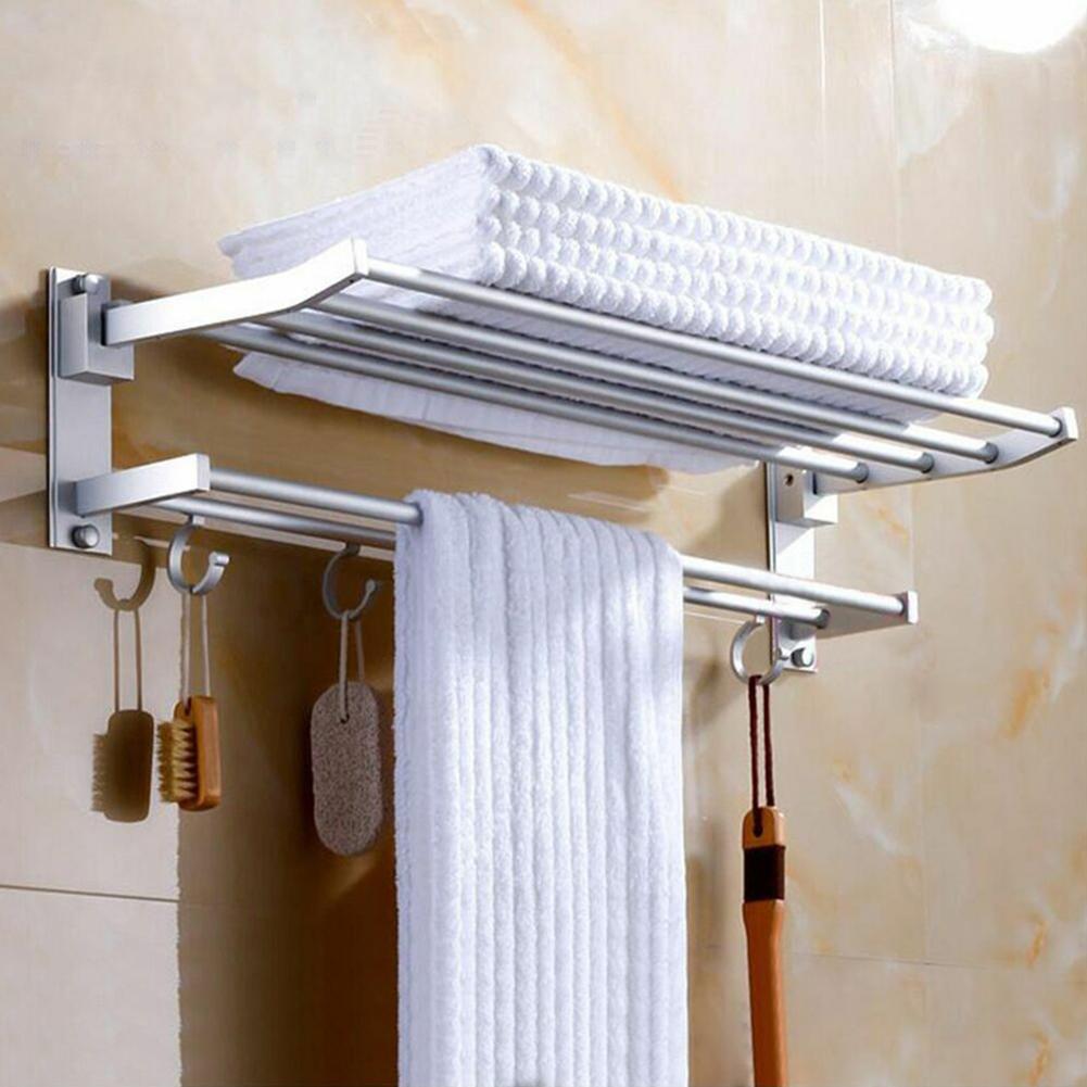 Bathroom shelf towel rack