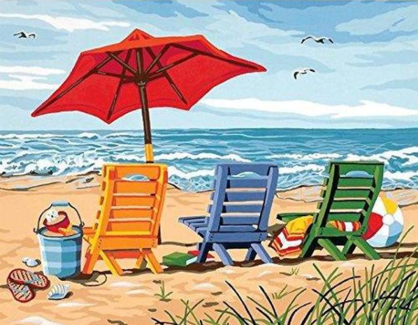 Beach Chairs - DIY Painting By Numbers Kit