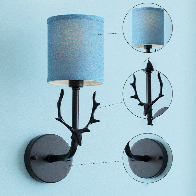 Modern Bedroom Bedside Aisle Wall Lamp Wrought Iron Antlers Living Room Hotel Lamps