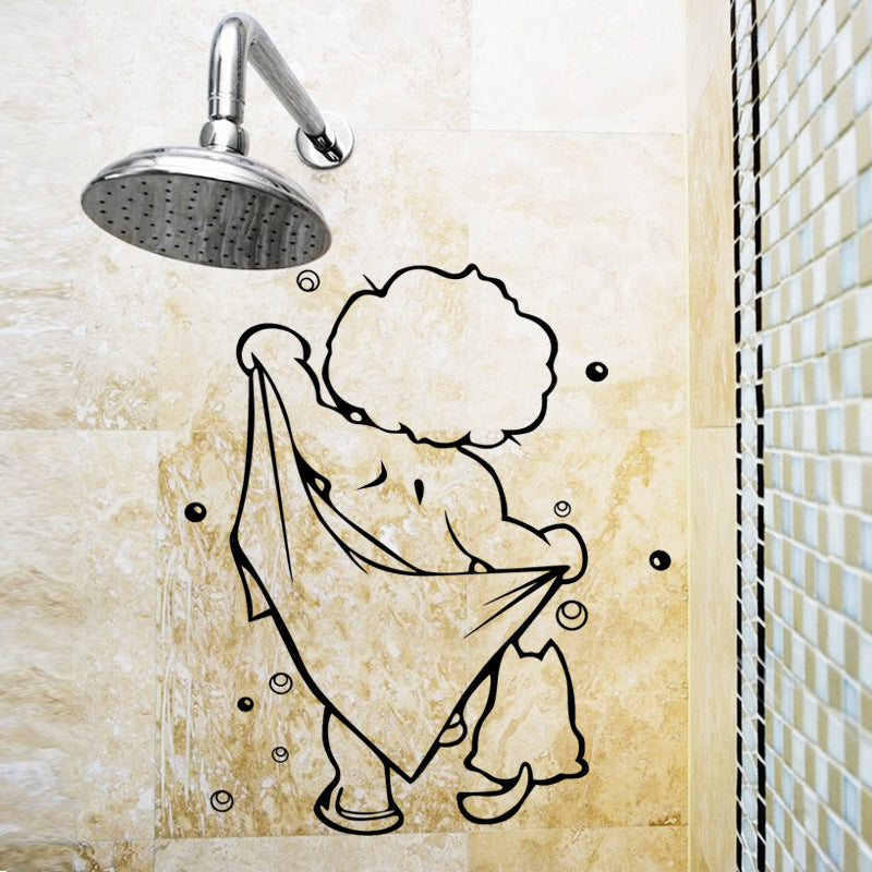 Baby shower carved bathroom bathroom wall sticker