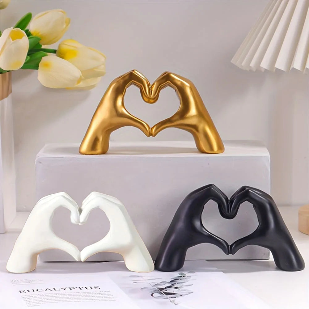 Resin Love Gesture Statues - Sculptures Desktop Ornament, Nordic Light Luxury Art Crafts, Office & Home Decoration