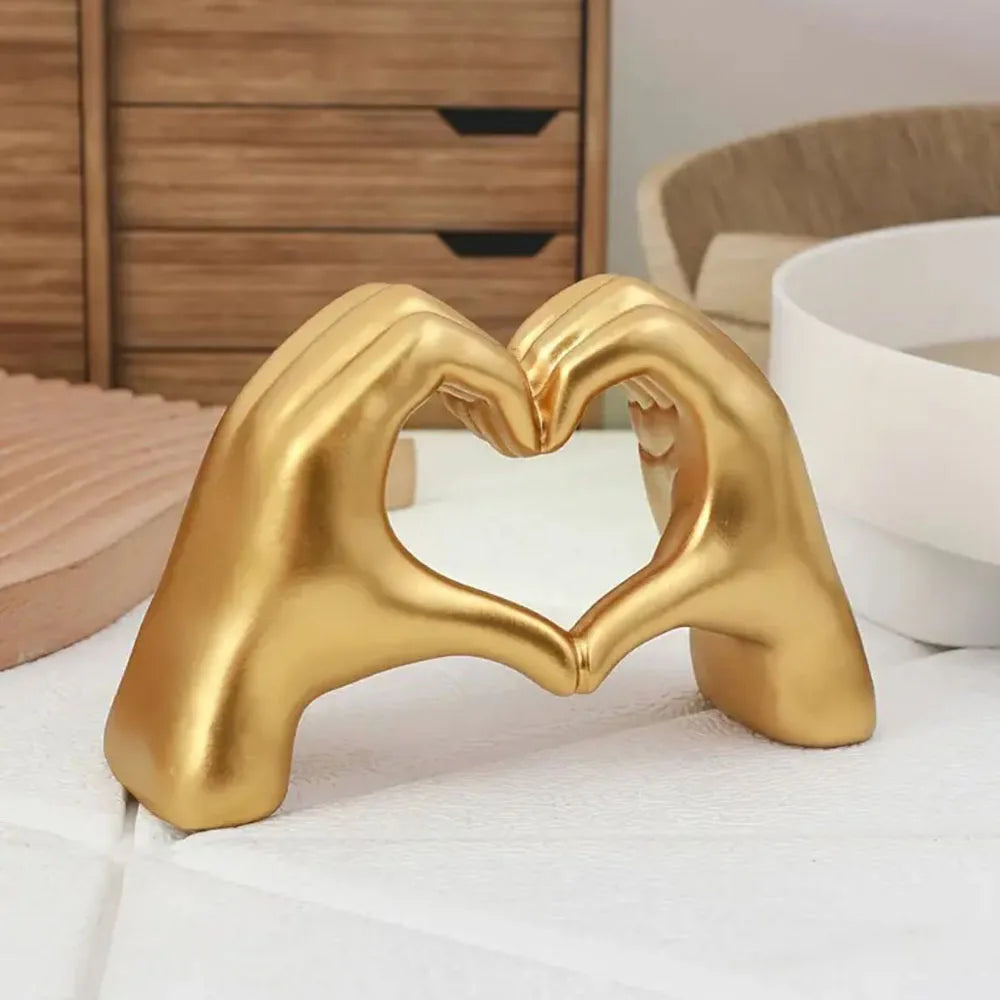 Resin Love Gesture Statues - Sculptures Desktop Ornament, Nordic Light Luxury Art Crafts, Office & Home Decoration