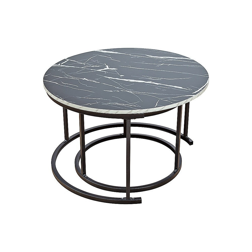 Coffee Table Round Marble Design Nesting Side Furniture