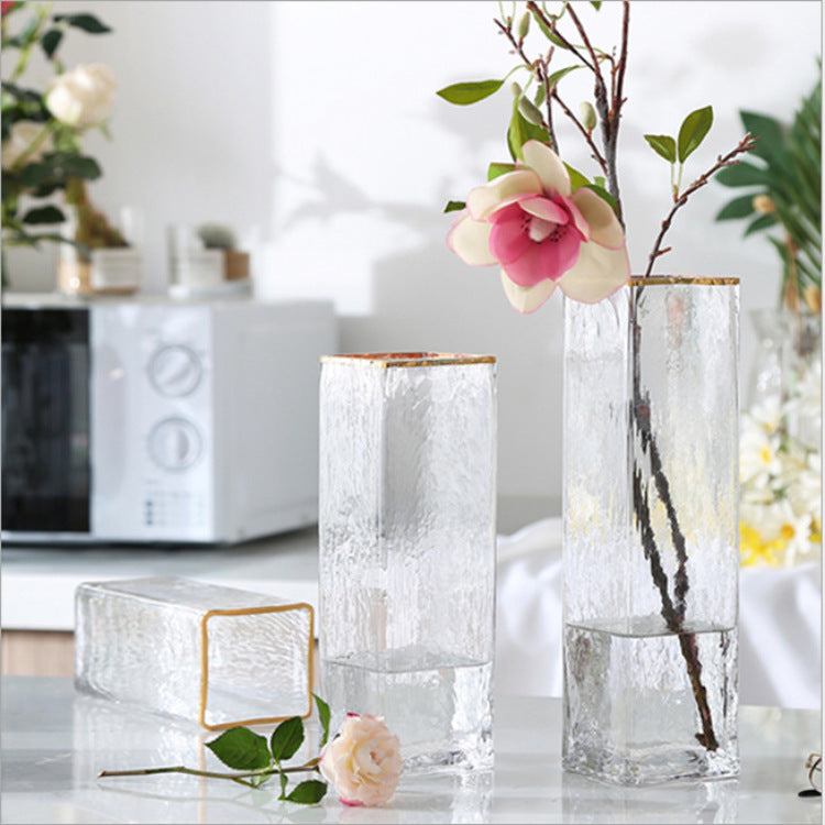 Transparent Gold-painted Glass Vases Flower Home Decor Wedding Decoration